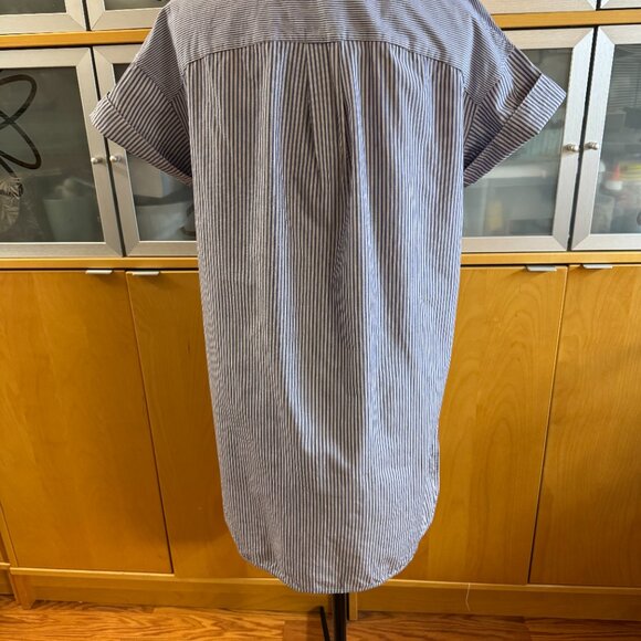 Vince Poplin Blue & White Stripe Shirt Dress Size 6 - Picture 3 of 7